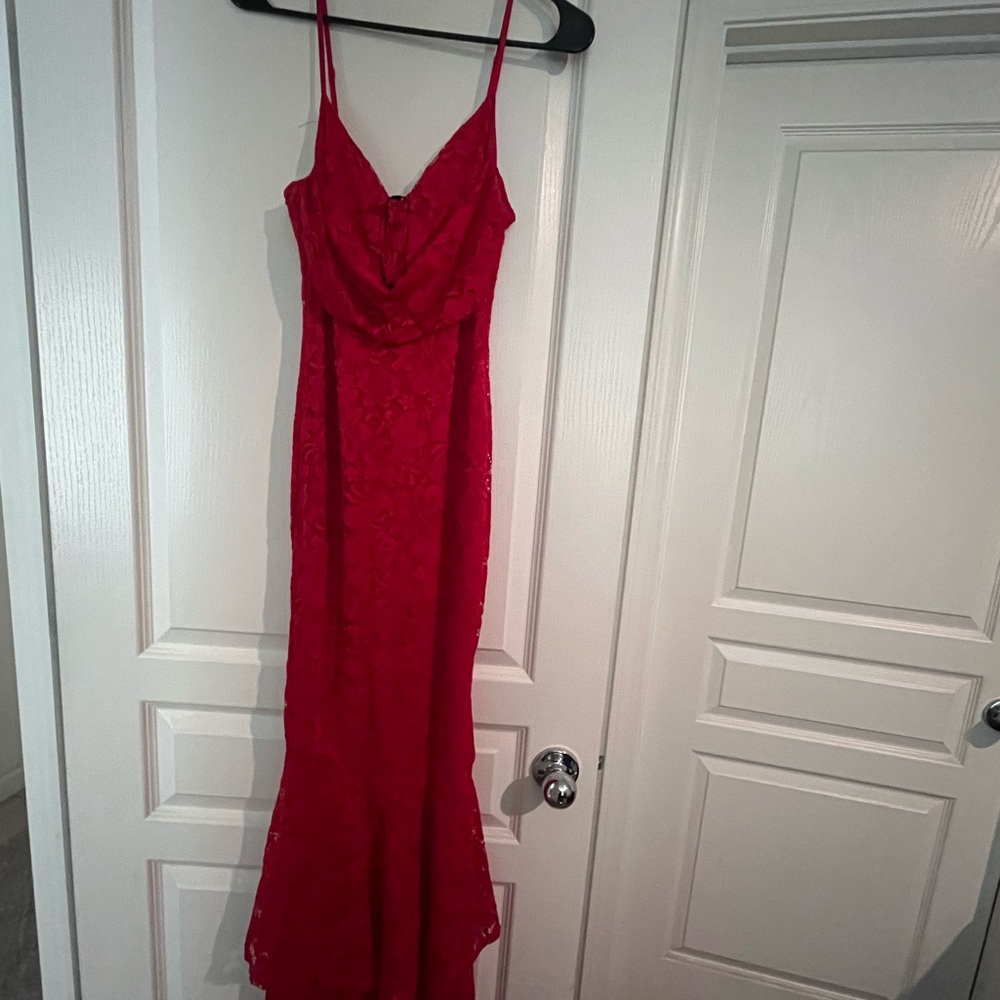 Elegant Red Lace Dress